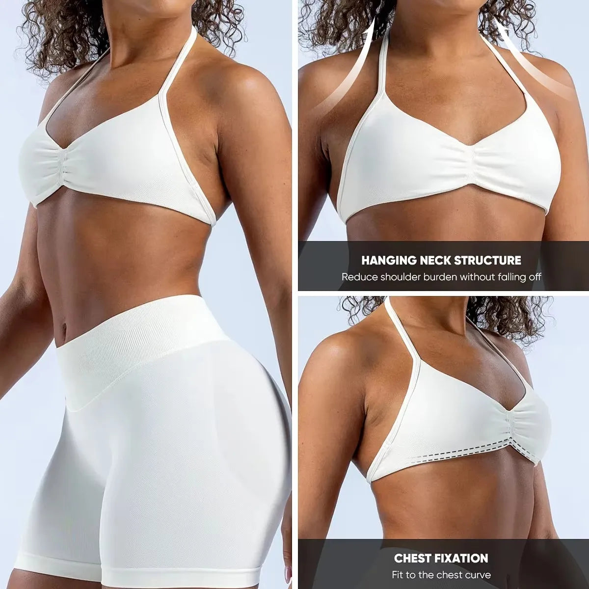 Women's Electric Blue Blossom High Stretch Top Sports Bra Shorts Set Comfortable Gym Workout Yoga Active Wear Impact Outfit