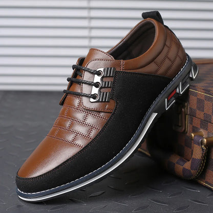 Zapatos casuales de hombre con cordones y punta redonda, deportivos, de piel italiana, para eventos sociales, con envío gratuito, elegantes.
