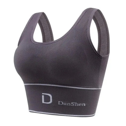 Chaleco deportivo para mujer, sin aros de acero, ropa interior a prueba de golpes, top de tubo, ropa exterior, combinable, espalda en forma de U, talla grande.