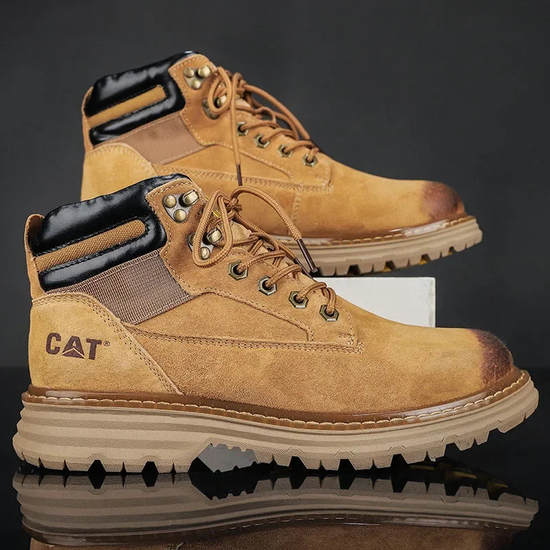 Botas de nieve para hombre, ideales para el invierno. Botas clásicas de caña alta para senderismo, con suela gruesa antideslizante y gran practicidad.