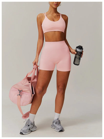 Conjunto deportivo de 2 piezas para mujer, chándal para correr, entrenamiento, con cremallera, pantalones cortos de manga larga, ropa de yoga, ropa deportiva