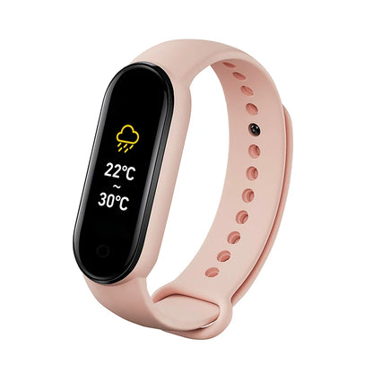Reloj inteligente M6 para hombre y mujer, pulsera deportiva con control del ritmo cardíaco y de la presión arterial, resistente al agua y multifunción.