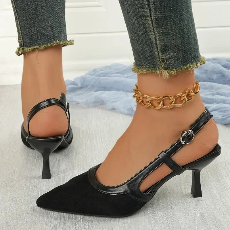 Sandalias de mujer de lujo de alta calidad, informales, de marca de moda, tacones altos, cómodas y elegantes, zapatos de verano 2025 para mujer.