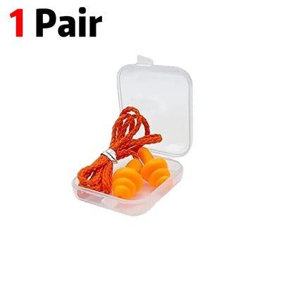Tapones de silicona suaves con reducción de ruido y protección auditiva, reutilizables, con cordón de goma, para dormir, nadar, roncar y practicar deportes.