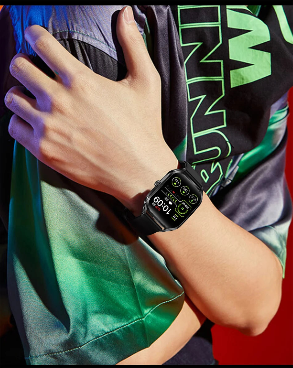 Reloj inteligente FOXBOX para mujer, con pantalla curva 3D, Bluetooth, llamadas, deportivo, resistente al agua, monitor de salud, para hombre y mujer.