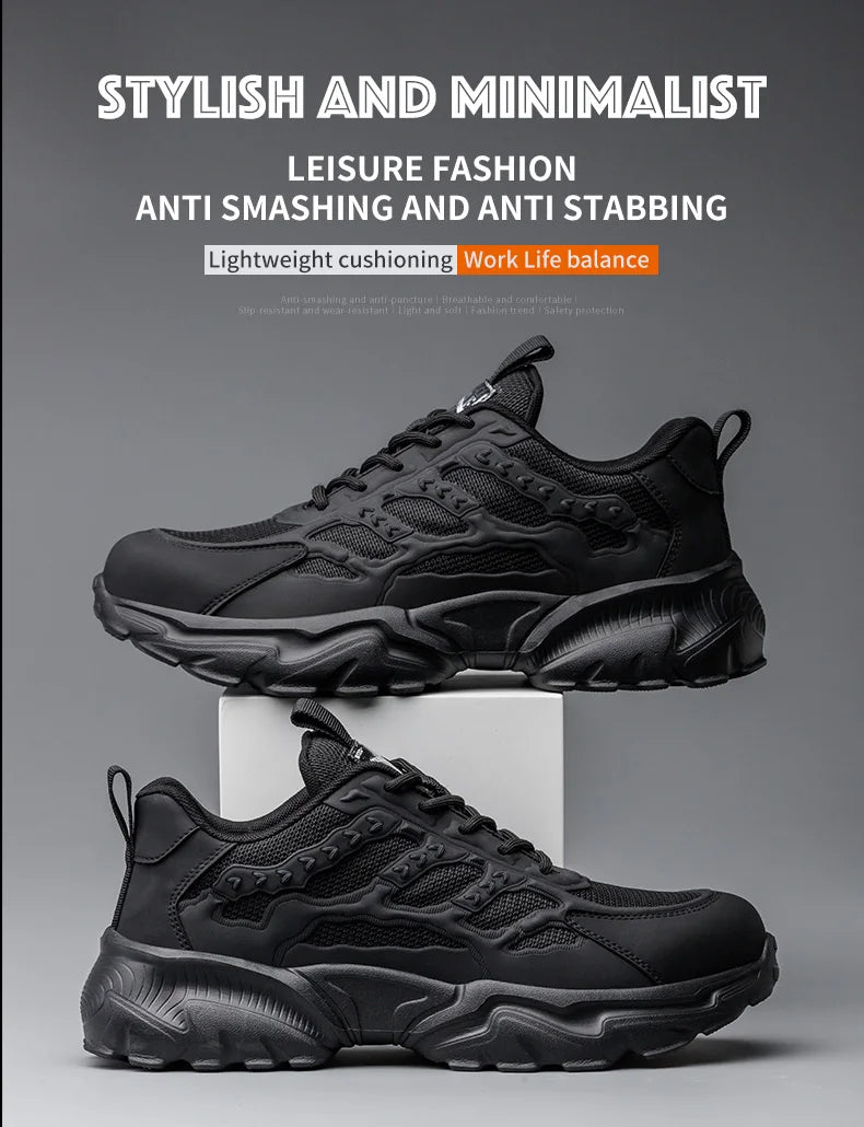Zapatos de seguridad para hombre, ligeros, protectores, zapatillas de trabajo, calzado ligero y transpirable, zapatos de trabajo antiperforación.