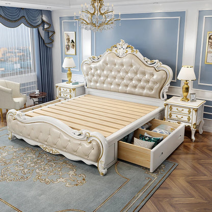 Cama doble europea de estilo minimalista, de lujo, moderna, ajustable, para matrimonio, muebles para el hogar.