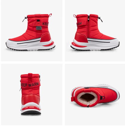 Botas de nieve de invierno para mujer, de terciopelo grueso, de viaje, cálidas, antideslizantes, de algodón, de tubo medio, informales y cómodas.