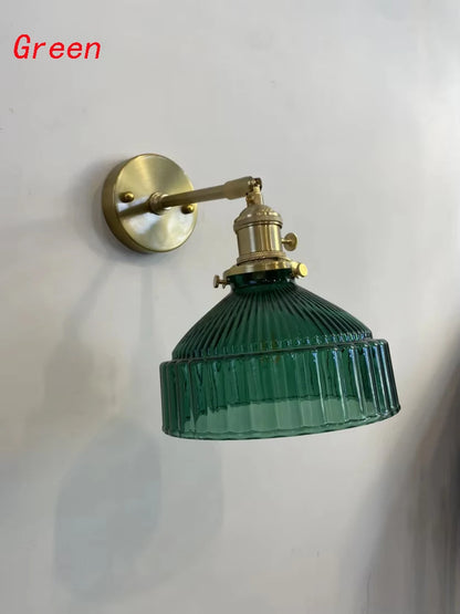 Iluminación para sala de estar, decoración de pared, personalidad nórdica, arte de vidrio verde, aire fresco transparente, espejo de pasillo, faro, faro para dormitorio