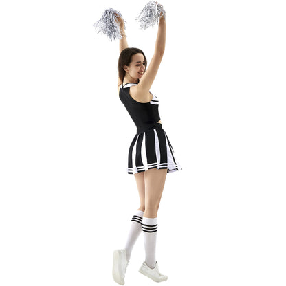 New sexy female student cheerleading costume women's adult cheerleading uniform dance uniform sleeveless crop top with mini p