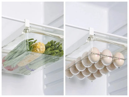 Caja de almacenamiento de alimentos tipo cajón para refrigerador, máquina para envasar frutas, soporte para estantes, contenedor deslizante de plástico para cocinar