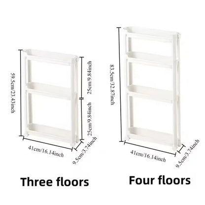 Armario de almacenamiento multicapa con puerta trasera, ahorra espacio y es ideal para baño y cocina, organización de armarios estrechos.