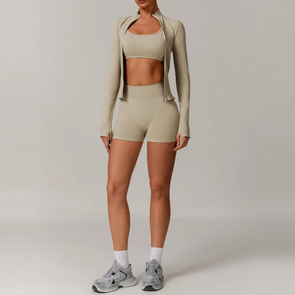 Conjunto de yoga deportivo sin costuras para mujer, 2 o 3 piezas, ropa deportiva para gimnasio, conjuntos de yoga para mujer, chándales, sujetador deportivo, leggings para gimnasio