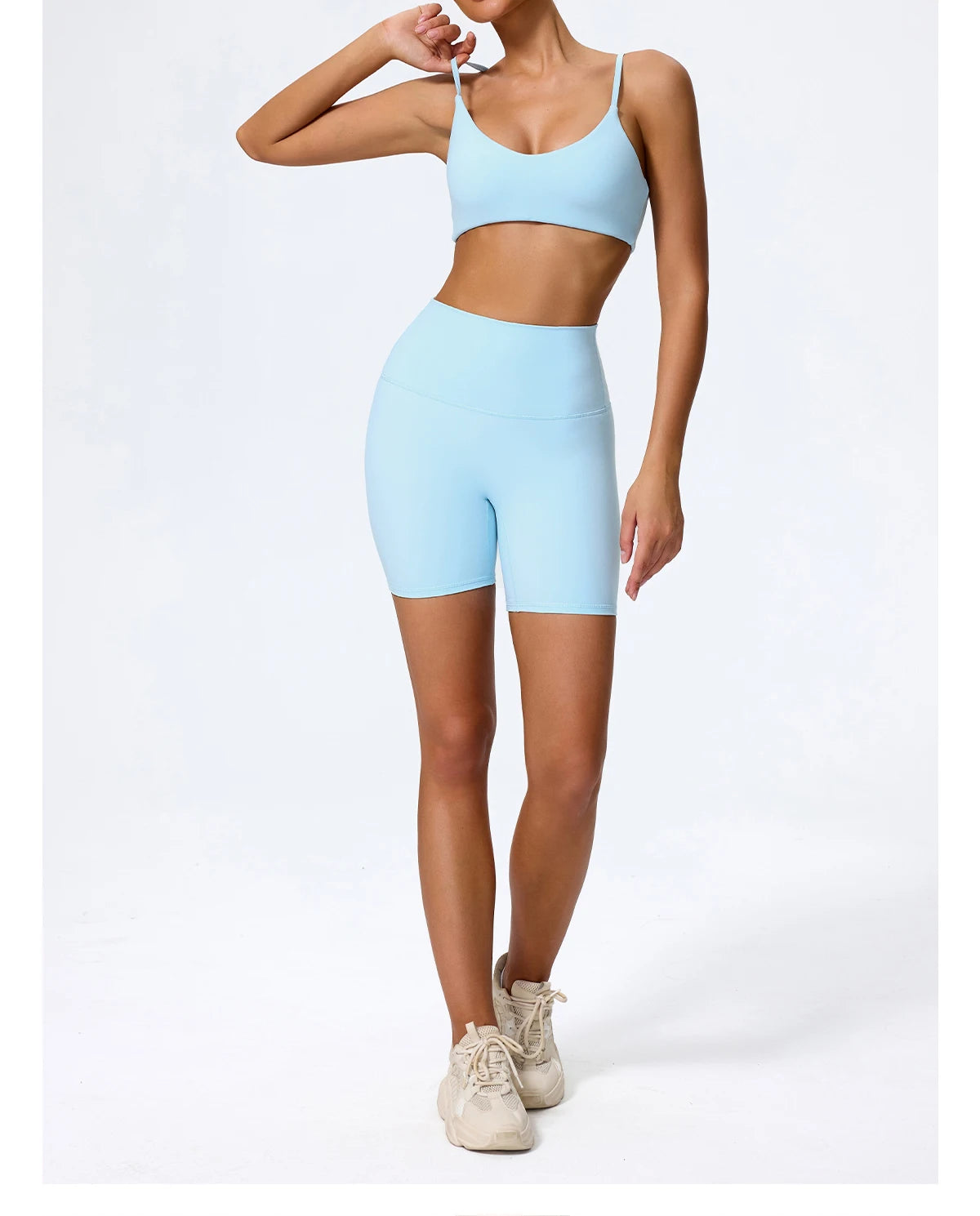 Ctenkevet - Conjunto deportivo de 2 piezas sin mangas para mujer, de verano, para gimnasio, yoga, de cintura alta, transpirable, mallas deportivas para mujer