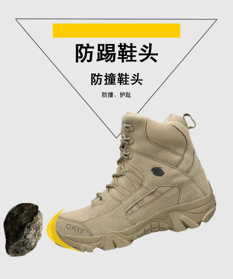 Botas tácticas para hombre con cordones, transpirables, estilo militar, botas del desierto, botas de senderismo y escalada, botas de seguridad unisex para caza y motociclismo.
