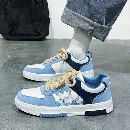 Zapatos de hombre versátiles de suela gruesa y modernos, primavera 2024, nuevos estilos, transpirables, blancos, informales, deportivos, calzado de hombre sin cuero.