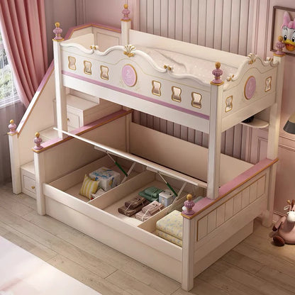 Cama alta deslizante con cajones de almacenamiento, modernas bases de lujo, literas principales para niños, cama de día blanca para niña, muebles de dormitorio