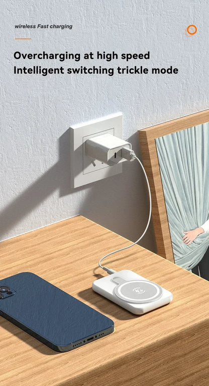 Cargador de batería externo portátil Xiaomi de 500.000 mAh con carga rápida inalámbrica y magnética para iPhone, Huawei y Samsung.