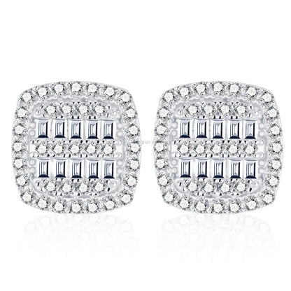 Pendientes de plata de ley 925 de oro de 18 quilates y moissanita de 0,5 quilates.