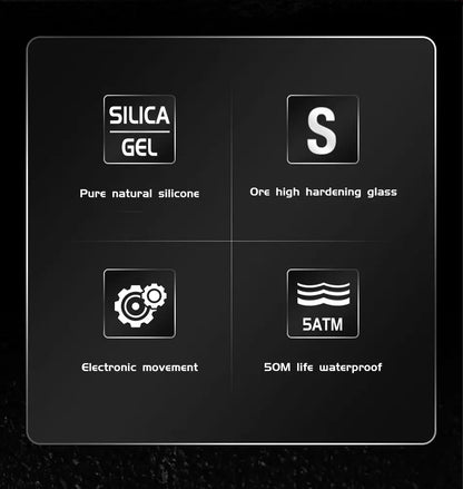 LIGE FOXBOX - Reloj electrónico deportivo informal de moda para hombre, con pantalla digital LED, resistente al agua hasta 50 m, alarma y fecha, con caja