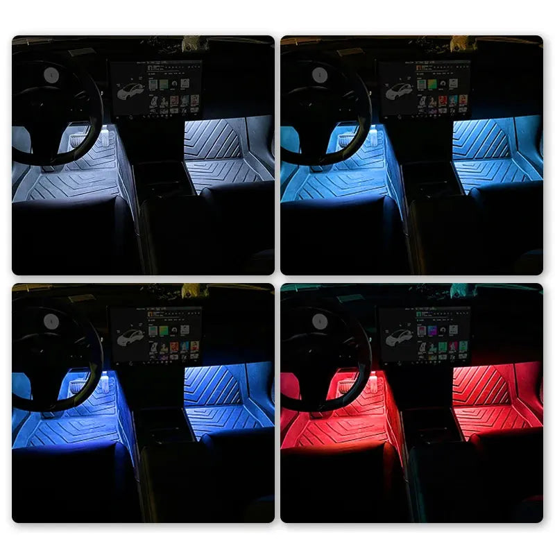 Nuevo kit de luces LED de ambiente para interior de coche, con retroiluminación de 5 V y USB, lámpara de neón decorativa para ambiente de coche, accesorios para vehículos.