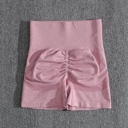 Conjuntos de dos piezas para mujer, pantalones cortos color melocotón, chándal femenino, conjunto de gimnasio, pantalones cortos de fitness con cuello halter, sujetador push up de verano