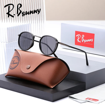 Gafas de sol de diseño retro con montura redonda para hombre, polarizadas, UV400, para mujer, accesorios informales para conducir.