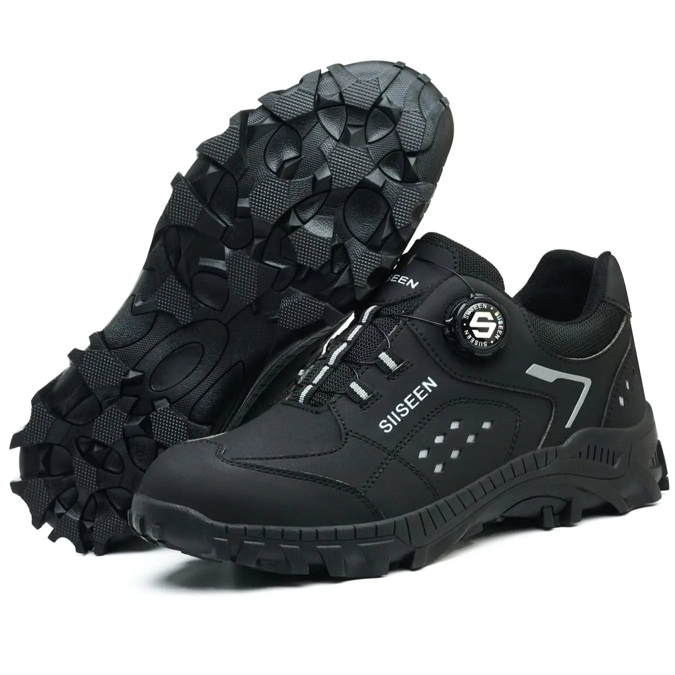 Botas de seguridad con puntera de acero para hombre - Calzado de trabajo resistente a perforaciones, antideslizante y duradero para la construcción y uso industrial en exteriores.