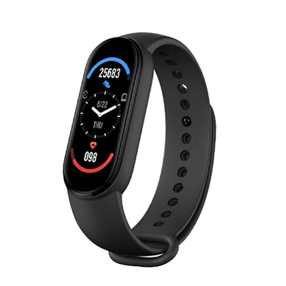 Reloj inteligente M6 para hombre y mujer, pulsera deportiva con control del ritmo cardíaco y de la presión arterial, resistente al agua y multifunción.