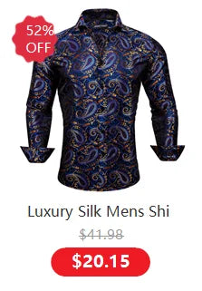 Camisas clásicas negras estampadas y bordadas para hombre, solapa de seda, manga larga, corte formal exquisito, ideales para eventos de negocios y fiestas. Barry.Wang CY-0407