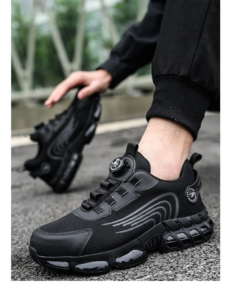 Small Size Rotary Buckle Work Safety Shoes For Men Air Soft Sole Lightweight Protective Work Sneakers Men and Women Shoes