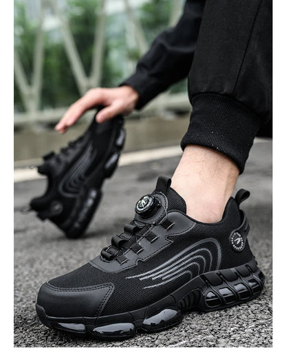 Small Size Rotary Buckle Work Safety Shoes For Men Air Soft Sole Lightweight Protective Work Sneakers Men and Women Shoes