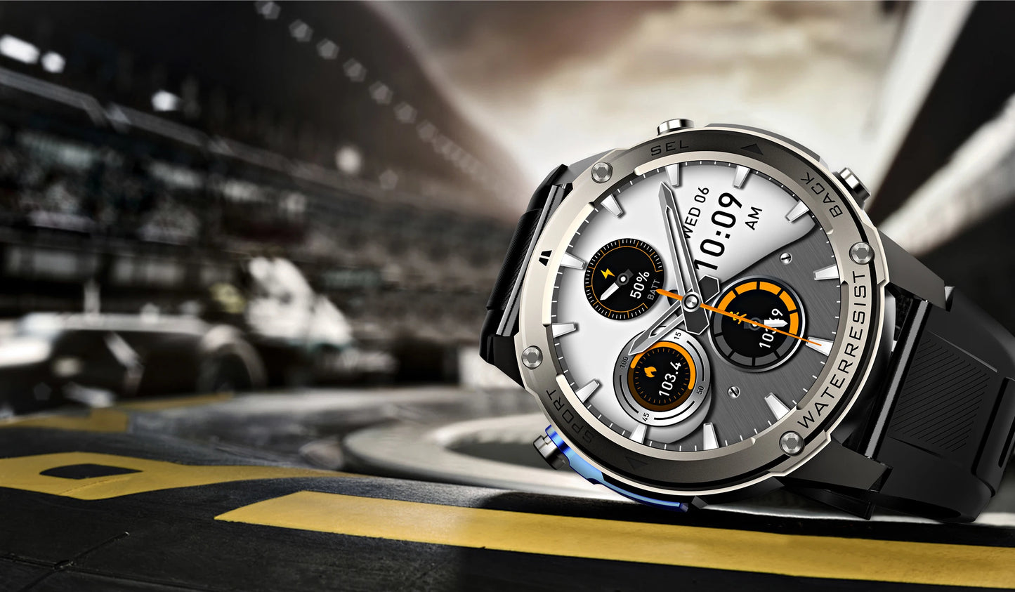 Nuevo reloj inteligente para exteriores para hombre, batería de larga duración de 500 mAh, pantalla AMOLED, resistente al agua hasta 5 ATM, monitor de ritmo cardíaco, GPS, reloj inteligente militar.