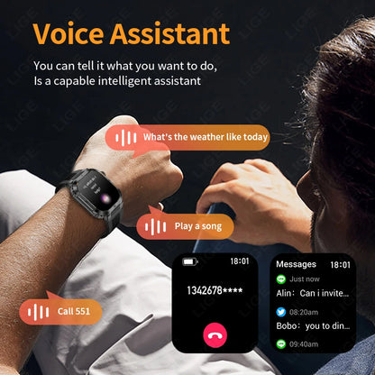 Reloj inteligente militar FOXBOX para hombre con GPS, resistente al agua, 2025, monitorización del sueño, deporte, fitness, IA, voz, llamadas Bluetooth.
