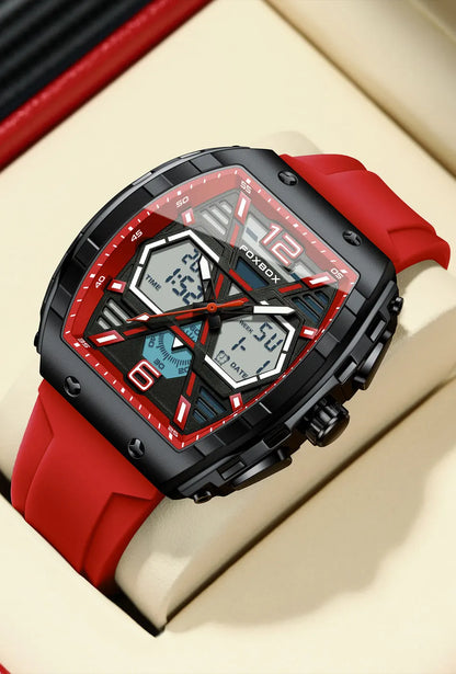 Reloj militar digital LIGE para hombre, resistente al agua hasta 50 m, LED, de cuarzo, deportivo, grande, Masculino