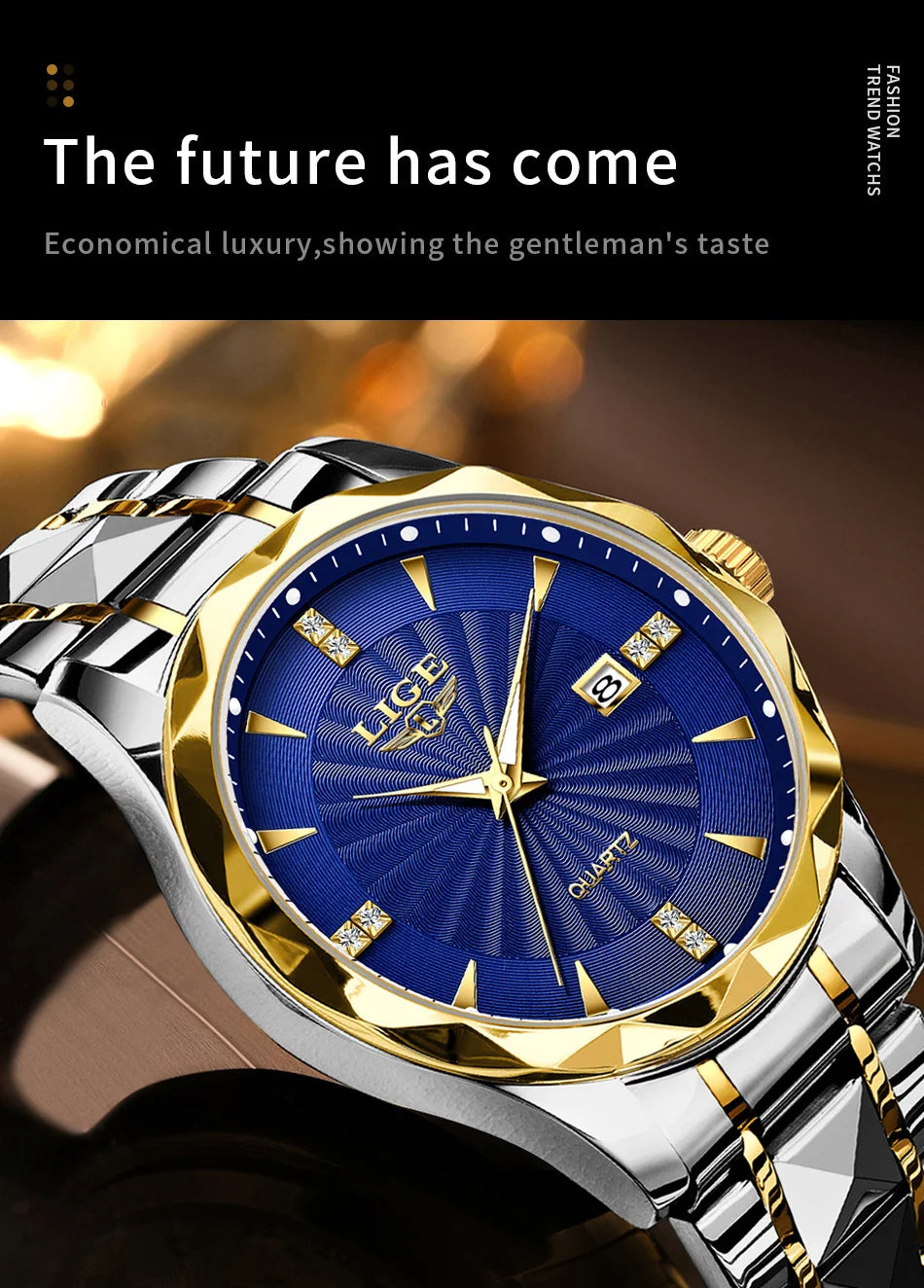 Reloj de lujo LIGE para mujer, moderno, deportivo, para exteriores, luminoso, de cuarzo, con movimiento importado, resistente al agua, de acero inoxidable.