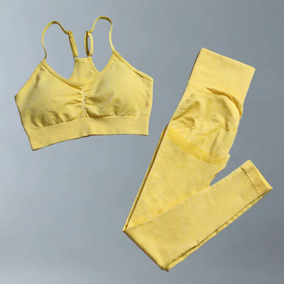 Conjunto deportivo para mujer, top deportivo, leggings de yoga, sujetador deportivo, leggings sin costuras para realce de glúteos.