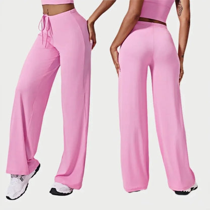 Pantalones de yoga deportivos, finos, transpirables, de pierna ancha, holgados, acampanados, para correr al aire libre, rectos, para mujer.