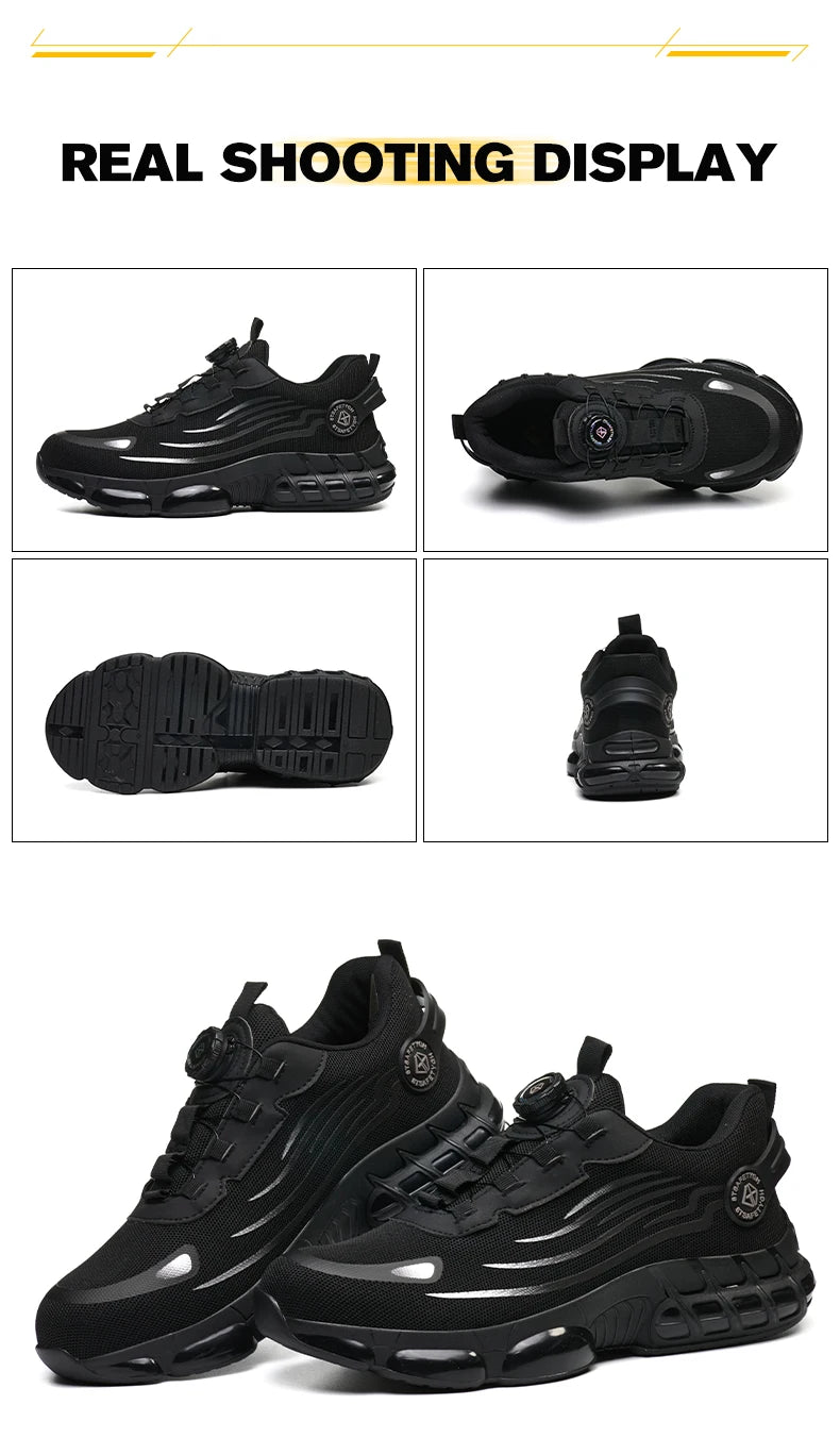 Work Safety Shoes Men Women Steel Toe Sneakers Air Cushion Indestructible Security Protection Safety Boots Size 47 48 Footwear