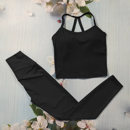 Conjunto deportivo Nude Feel Fitness para mujer, chándal sexy para yoga, ropa deportiva para gimnasio, leggings y ropa interior, ropa de entrenamiento para mujer