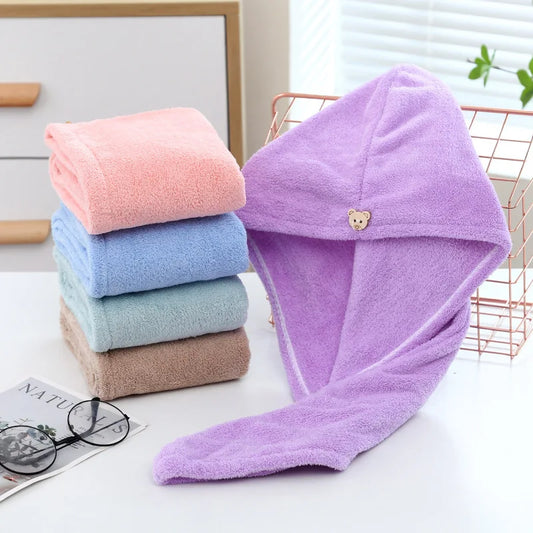 Toalla de secado rápido para cabello largo para mujer, toallas de microfibra suave, gorro de ducha, gorro de baño, gorro de secado rápido para cabello seco, turbante para mujer.