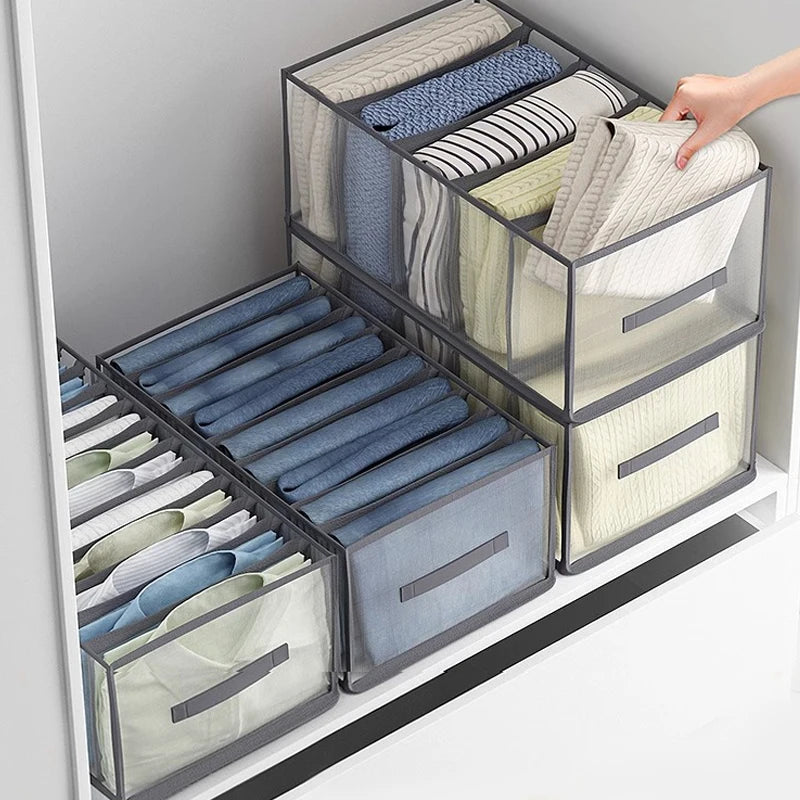 Organizador de ropa, pantalones, ropa, vaqueros, caja de almacenamiento, armario, organización de ropa interior, sujetador, calcetines, compartimento, caja, armario