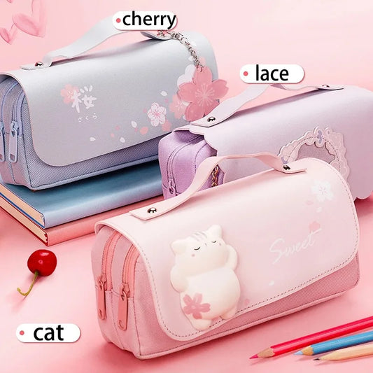 Útiles escolares, papelería kawaii, estuches escolares para niñas, bolsos, bolígrafos, lindas fundas de papelería coreana, tienda de suministros estéticos