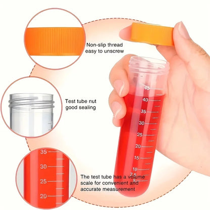 Kit de herramientas para desarrollar habilidades deportivas, que incluye tubos de ensayo extra grandes, goteros de silicona de colores, cajas de almacenamiento duraderas de color naranja y