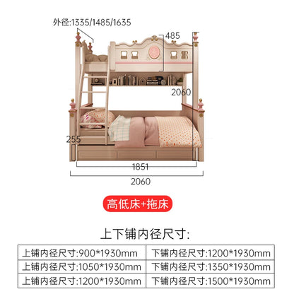 Cama alta deslizante con cajones de almacenamiento, modernas bases de lujo, literas principales para niños, cama de día blanca para niña, muebles de dormitorio