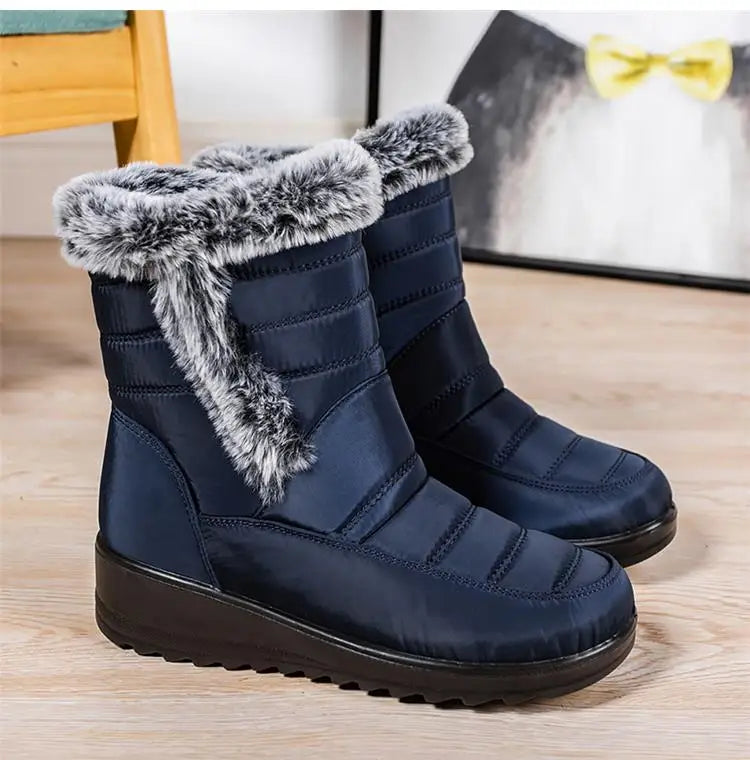 Botas de nieve para mujer, zapatos sólidos para mujer, zapatos impermeables para mujer, botines nuevos, botas planas para mujer, zapatos de invierno para mujer, botas