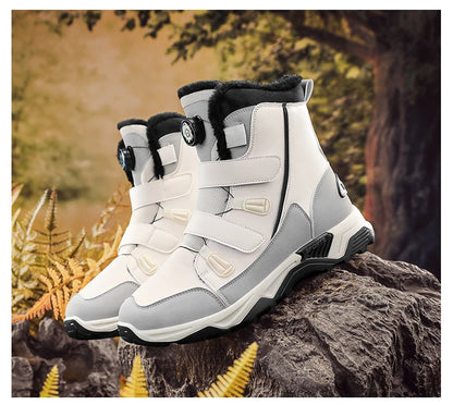 Botas de nieve impermeables para hombre, con entresuela, cálidas, para exteriores, antideslizantes y resistentes a la abrasión.