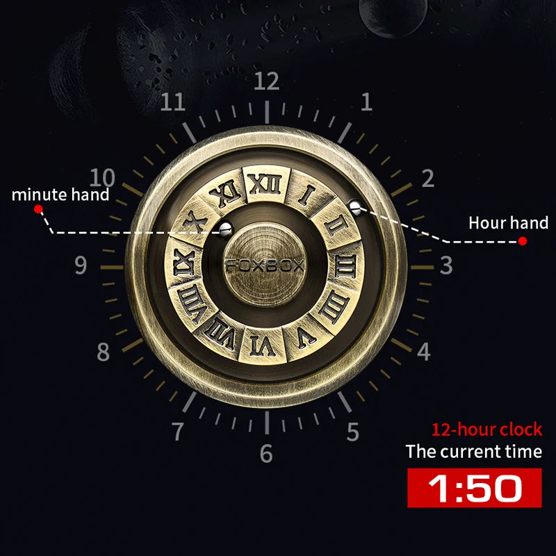 Reloj de cuarzo para hombre FOXBOX, moda, personalidad, creativo, con bola de hierro giratoria, puntero magnético, resistente al agua, para hombre, regalo + caja.