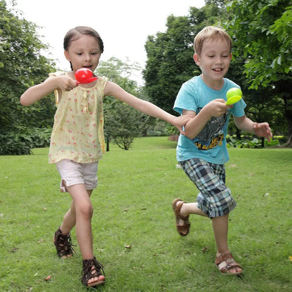 Juego de carreras de huevos y cucharas con yemas, juegos al aire libre para niños, deportes de campo, recuerdos de fiesta, juguetes interactivos entre padres e hijos.