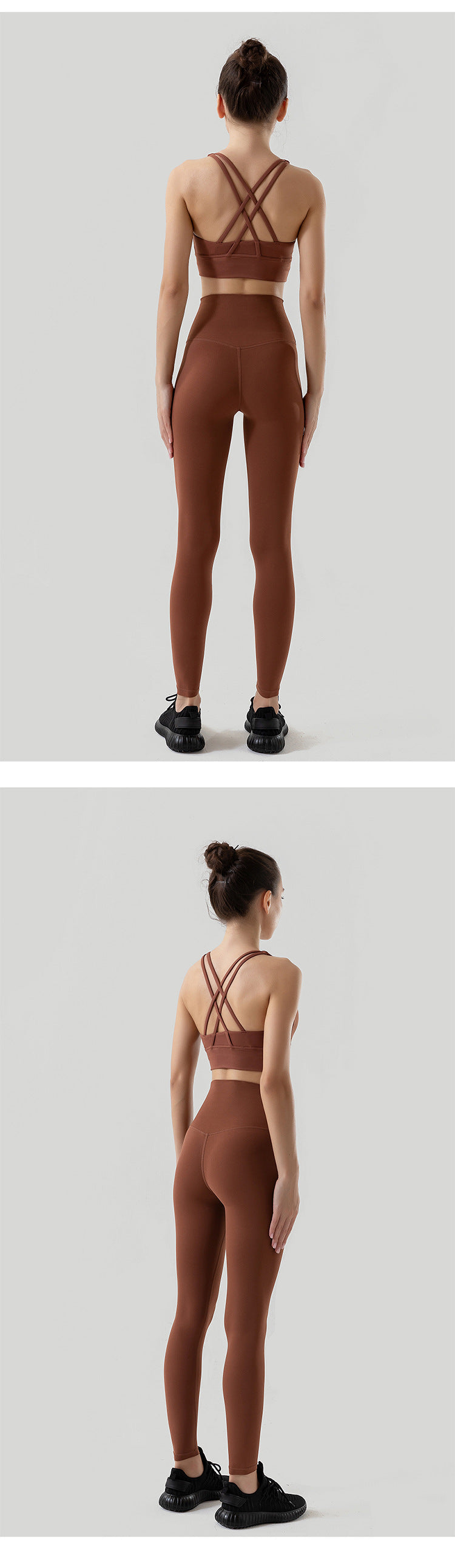 Women's Naked Feeling Sports Bra and Leggings Set - 2 Piece Gym Outfit for Fitness, Yoga Clothes Leggings and Tops Workout Suits